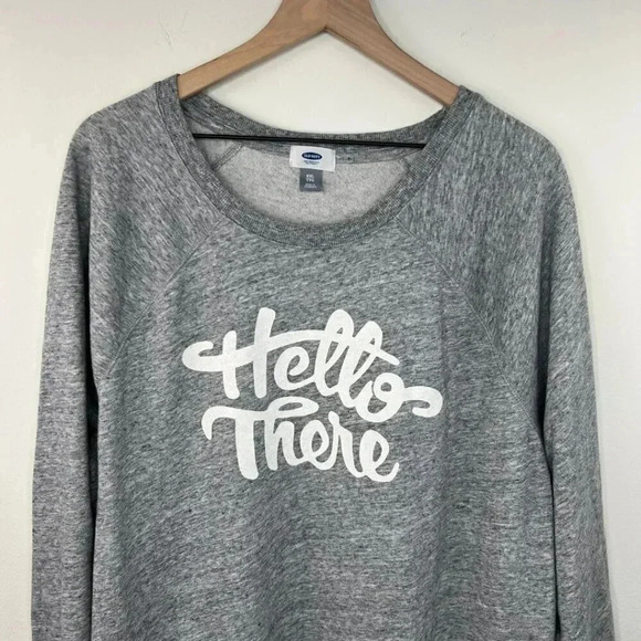 NWOT Heather Gray Sweatshirt Hello There Soft Style Sweatshirt XXL Cozy Winter - Picture 4 of 10